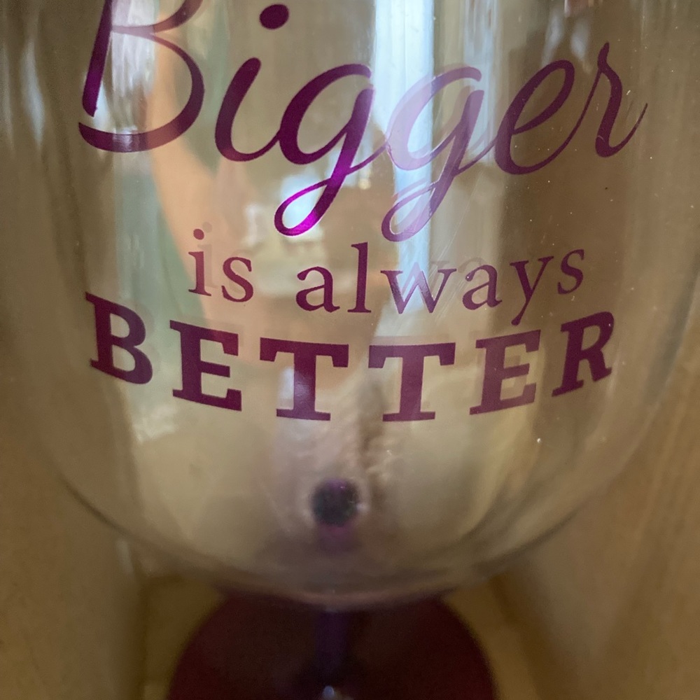 NIB 43.5 oz Huge Purple Fun Wine Glass